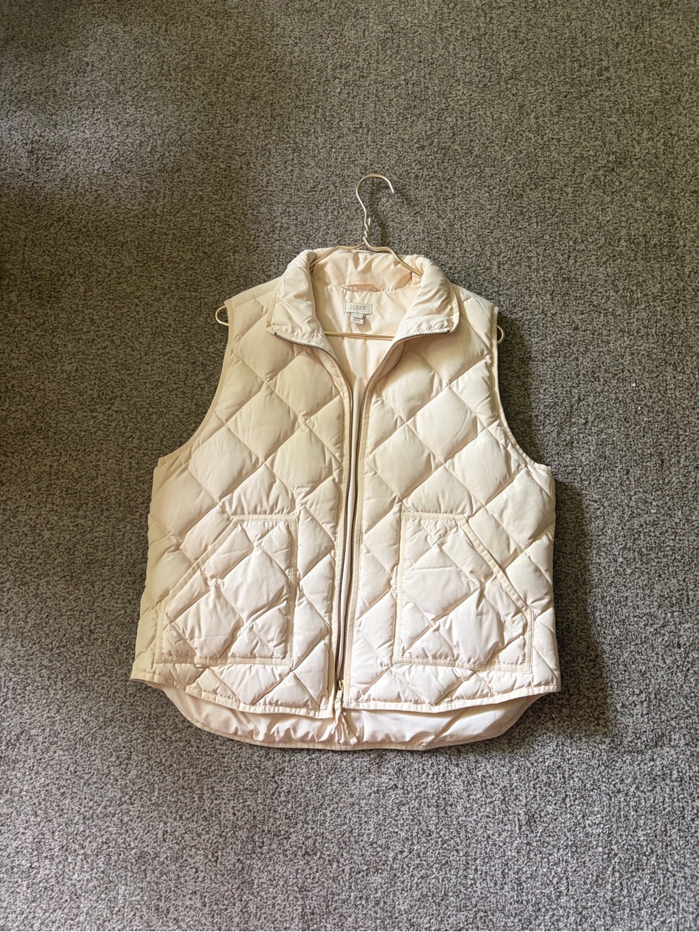 J. Crew Factory Cream Quilted Puffer Vest